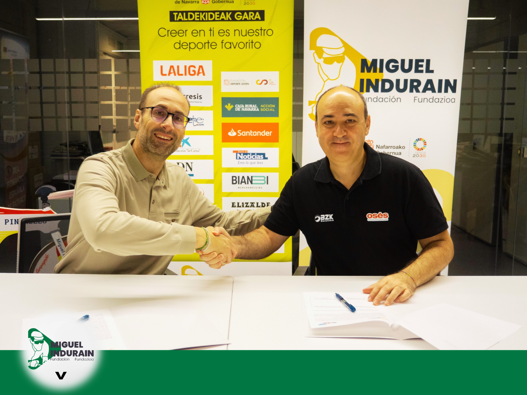 La Fundación Miguel Indurain Fundazioa firma un contrato con Osés Construcción Ardoi para la estructuración del baloncesto masculino y femenino